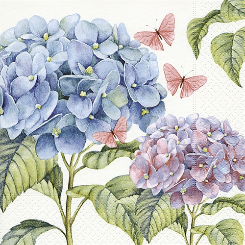 Servietter 33 x 33 cm gentle hydrangea 20 stk. 