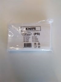 Kniv plast hvid økonomi 165 mm<BR><font color="RED">Spar kr. 35,- Nu kun kr. 10,-</font>