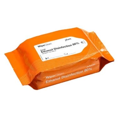 Wipe Clean Desinfektion serviet PLUM Ethanol disinfection wipe Small 30 x 20 cm - Orange