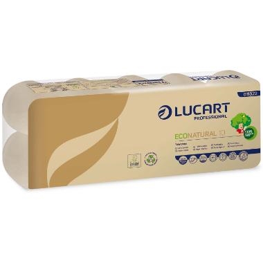 Lucart toiletpapir Eco Natural 2- lags 19.8 m genbrugsfiber svagt parfumeret 
