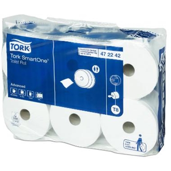 Toiletpapir Tork SmartOne T8 2 lag hvid 