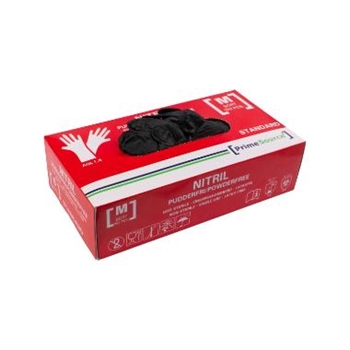 Engangs Handsker Nitril u/p AQL 1,5 Str. M Sort Prime Source STANDARD