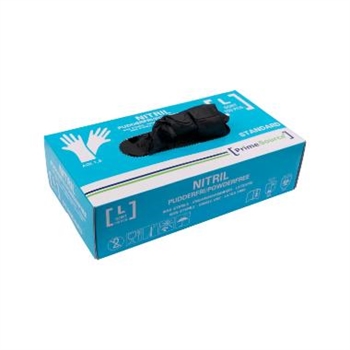 Engangs Handsker Nitril u/p AQL 1,5 Str. L Sort Prime Source STANDARD