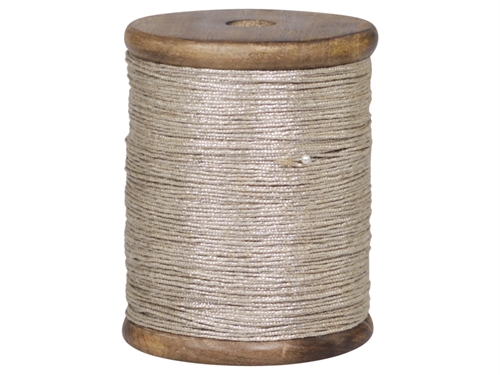 Antique jute bånd m/sølv snor. 100 meter<br><font color="RED">RESTSALG kun Kr. 100,-</font>