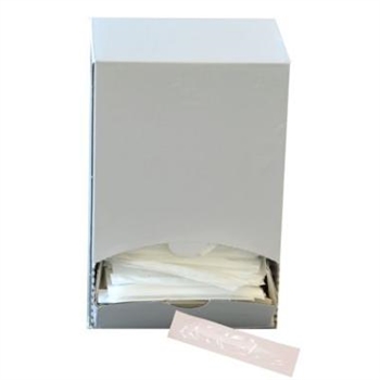 Tandstik plast hvid enkeltpakket i mini displayæske