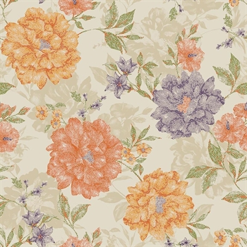Voksdug blomsterroset Orange 140 cm