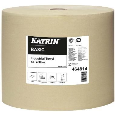 Aftørringsrulle Katrin Basic industrirulle XL gul - 1 lag - 32 cm bred - 1170 m. 