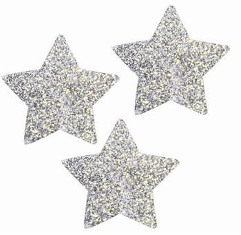 Strøpynt Stjerner Sølv glitter 30 stk