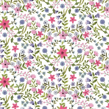 Voksdug - Siena - blomster - Lyserød 140 cm.