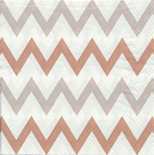 Serviet 33 x 33 store zig zag brun 20 stk.