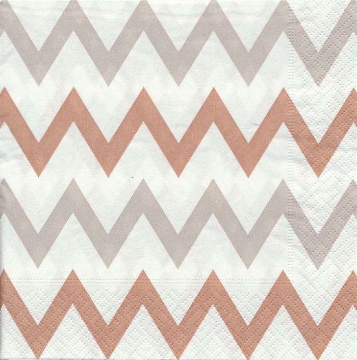 Serviet 33 x 33 store zig zag brun 20 stk.