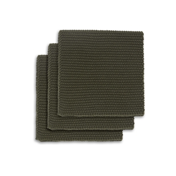 Line Karklude i genbrugsbomuld 25 x 25 cm Army