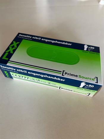 Handske Engangs Prime Source Sensitiv str XXL uden Pudder Nitril AQL 1.5 Blå