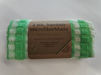 Microfiber/bambusklude miljøvenlige 2-pak<BR><font color="RED">Spar kr. 15,- Nu kun kr. 10,-</font>